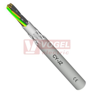 CY-JZ 3x 0,75 kabel stíněný flexibilní, číslovaný se ZŽ, šedý plášť, dvojitá izolace [213842]