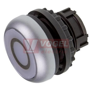 M22-DRL-W-X0 Ovládací hlavice tlačítka, prosvětlené, zapuštěné, s aretací, kroužek titan, O bílá (216961)
