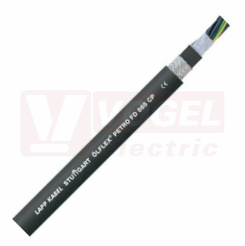 Ölflex PETRO FD 865 CP 300/500V 36G  1,5 stíněný bezhalogenový ovládací kabel, do energet.řetězů, černý/modrý vnější plášť z PUR, vnitřní plášť z TPE, odolný proti MUD a mech.poškození, černé čísl.žíly se zl/žl - certifikovaný (0023343)
