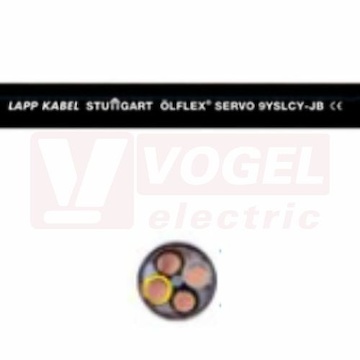 Ölflex Servo 600/1000V 9YSLCY-JB 4G  25 kabel dvojitě stíněný k motorům, cert. IEC, UL/CSA, transparentní vnější plášť z PVC, barevné žíly se zl/žl (0037006)