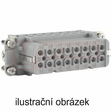 Konektor  16pin Z 16A/400V, šroubové připojení 0,5-2,5mm2, č.33-48, ochranný plíšek, EPIC H-A 16 BS 33-48 DR PH1 (10541100)