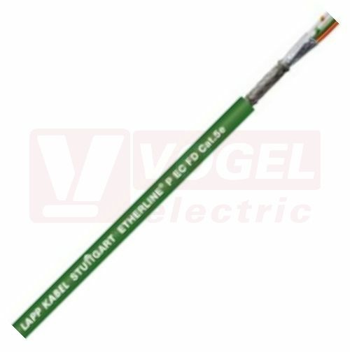 ETHERLINE P EC FD Cat.5e 1x4x26/19AWG kabel datový, vysoce flexibilní použití, pro drsné průmysl.prostředí, stíněný CU opletem a AL kompozitní folií, zelený vnější plášť z bezhalogenové PUR směsi (2170433)