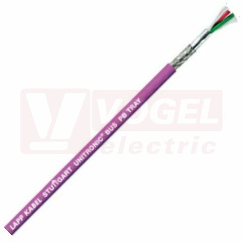 Unitronic Bus PB TRAY 1x2x0,64 kabel datový, stíněný, fialový vnější plášť z PVC, celkové stínění hliníkem a kašírovanou plast. fólií s aprobací PLTC-ER dle UL RAL4001 (2170856)