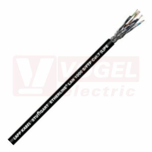 ETHERLINE LAN 1000 Cat.7 S/FTP OUTDOOR 4x2x23/1AWG (L)PE kabel Ethernet Cat.7 třída F, uložení do země, není příčně vodotěsný, černý (RAL9005), vnějí plášť z PE, celkové stínění i stínění párů AL kašírovanou plast.folií (2170977)