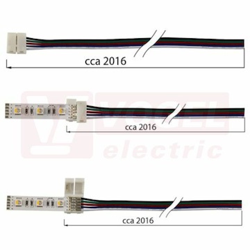 Připojovací konektor RGBW LED pásků šíře 12 mm, 5 pinů, délka 2 metry, 20AWG (112.004.21.6)
