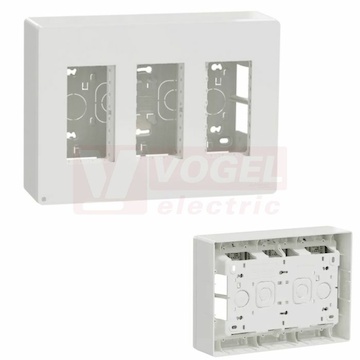 NU123420 Unica System+ krabice pro montáž 3x4 moduly vertikální povrchová, barva bílá RAL9003 Antibakteriální, rozměr v=165mm, š=230mm, hl=60mm