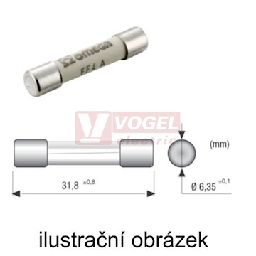 Pojistka keram. 6,3x32  0,2A T pomalá, vyp.schopnost 1500A/500V