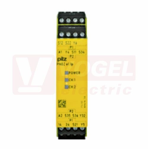 PNOZ e1.1p 24VDC 2so Bezpečnostní relé (standalone), vstupy: 1/2-kanálové zapojení s/bez identifikace příčného zkratu, výstupy: 2 bezpečnostní výstupy, 1 pomocný výstup polovodičový, automatický/monitorovaný start (774133)