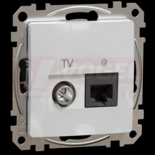 SDD113469T Datová zásuvka RJ45 kat.6 UTP+TV individuální, Aluminium, zářezové svorky