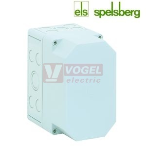 PS 1811-16-m  Plastová krabice TK 180x110x160mm, víko šedé, předlisy M, IP66, RAL7035, polystyrol