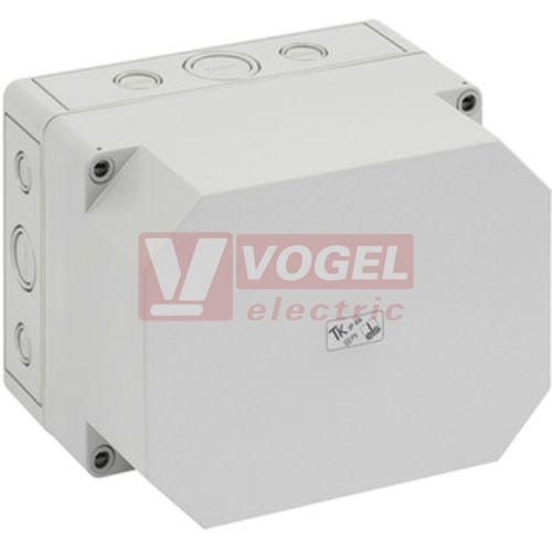 PS 1813-13-f-m Plastová krabice TK 180x130x137mm, víko šedé, předlisy, IP66, RAL7035, polysyteren