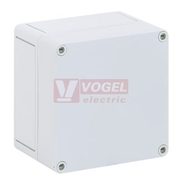 PS 1313-10-o  Plastová krabice TK 130x130x 99mm, víko šedé, bez předlisů, IP66, RAL7035, polystyrol