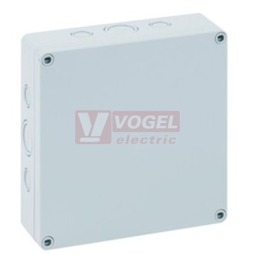 PC 1818-6f-m Plastová krabice TK 182x180x63mm, víko šedé, předlisy M, IP66, RAL7035, polykarbonát