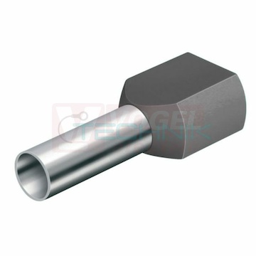DID 2,5-10 šedá 100 Dutinka dvojitá, průřez 2x2,5mm2 / délka 10mm, dle DIN46228, barva šedá (100ks)