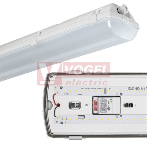 FUTURA 2.2ft SNS PCc Al 4400/840 svítidlo průmyslové s modulem LED 2x2200 lm se senzorem pohybu, s nerez. klipy, spektrum 840RJ, Al chladiče(79230)