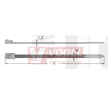 WT-RA-200ST vázací pásky rozdělávací, 200 x 4,6 mm, přírodní