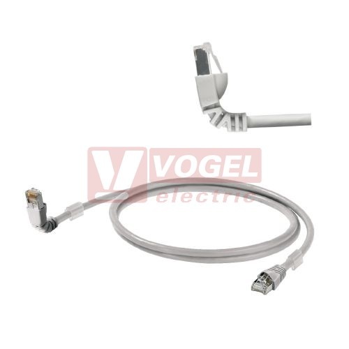 IE-C6FP8LD0005M40V40-D Patch kabel Cat.6A 10Gbit/s S/FTP, konektory RJ45 přímý/RJ45 zahnutý 90°, IP20, šedý, délka 0,5m (1248280005)