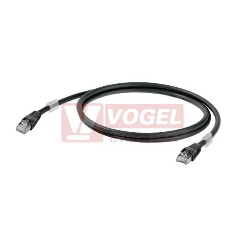 IE-C6FP8LE0020M40M40-E Patch kabel Cat.6 S/FTP, konektory RJ45/RJ45, IP20, černý, délka 2,0m, plášť LSZH bezhalogenový (1251610020)