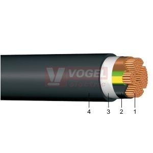 CYKY-J  3 x240+120 mm2 ČE kabel 0,6/1kV SM/RM (ZŽ,H,Č,Š) (dř.3B:ZŽ,Č,H,Č)
