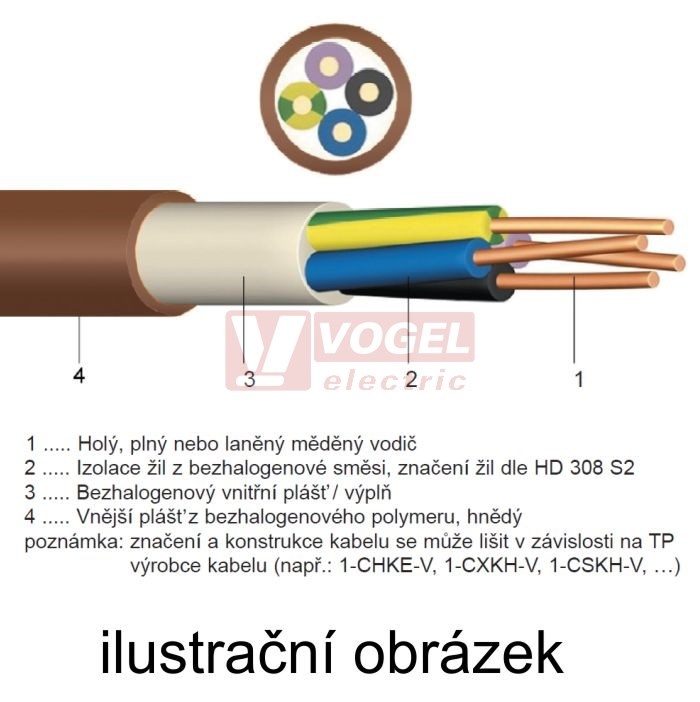 1-CHKE-V-J 5x1,5 FE180/P60-R silový kabel ohniodolný bezhalogenový