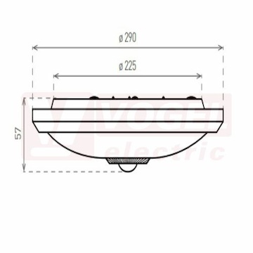 Svítidlo LED přisazené  16W (LED MANA 16W NW)+ PIR čidlo 10s-3min, 3-2000lx, max. dosah 6m, úhel vyzař. 120°, úhel záběru čidla 360°, bílé, kruh, nástěnné, stropní, 1150lm, 4000K neutr.bílá, živ. 50 000h, IP20, IK10, náhrada za 85W (GXPS010)