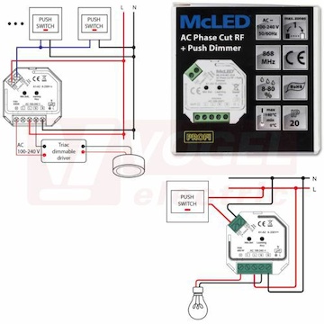RF přijímač do krabičky pro stmívání svítidel, max. 400W/230VAC (910.301.22.0)