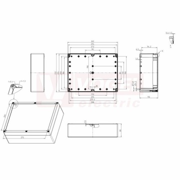 TG ABS 3023-11-o plastová skříňka 302x232x110mm, víko šedé, hladké stěny, IP66/67, IK07, RAL7035, materiál ABS