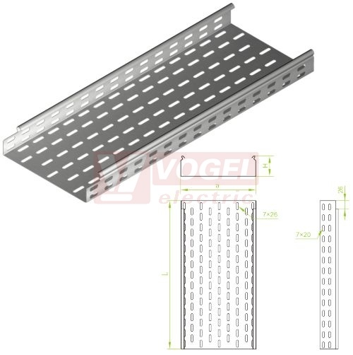 Žlab perf šxv 500x 42 KCJ500H42/3 N , tl.1,0mm (140250)
